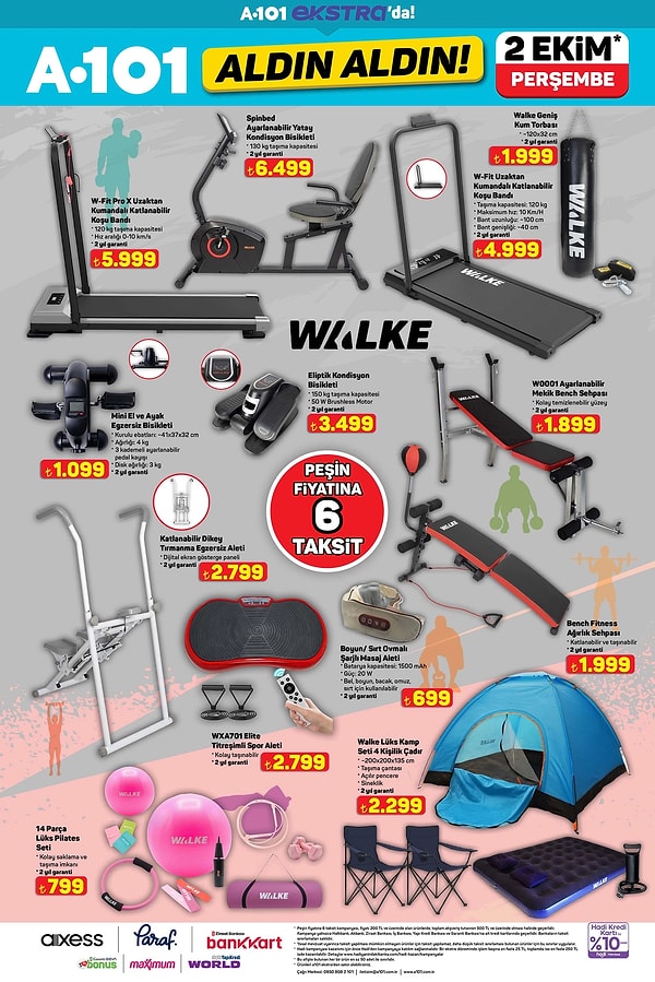 Walke Eliptik Kondisyon Bisikleti Egzersiz Aleti 3.499 TL
