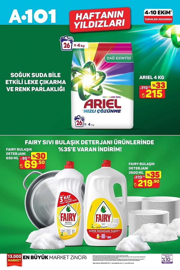 Fairy sıvı bulaşık deterjanı ürünlerinde %35'e varan indirim