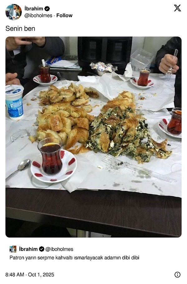 Bu bir serpme kahvaltıymış.