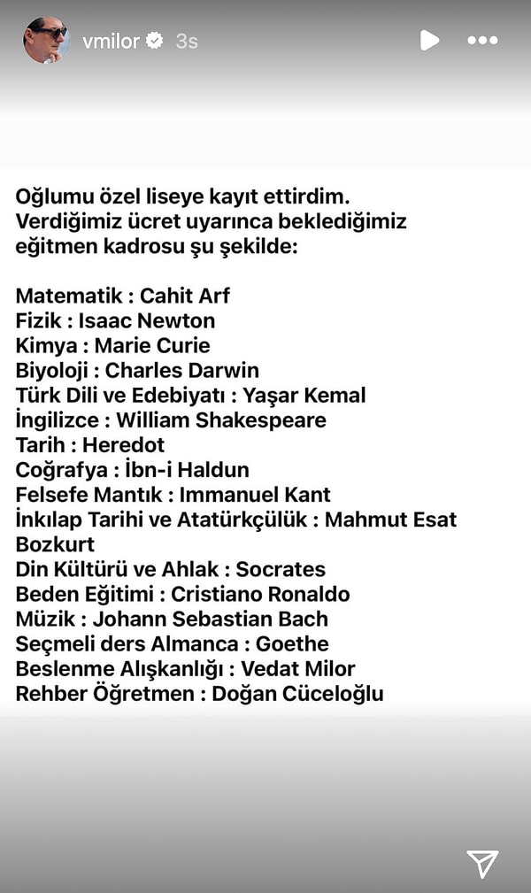 "Oğlumu özel liseye kaydettirdim" diye yaptığı paylaşımda özel okul ücretinin karşılığındaki beklentilerini paylaştı.