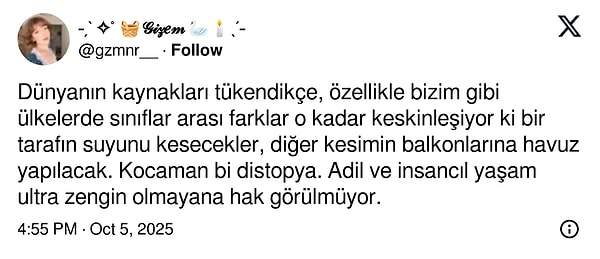 Tabii son aylarda yaşanan su kesintileri de unutulmadı.