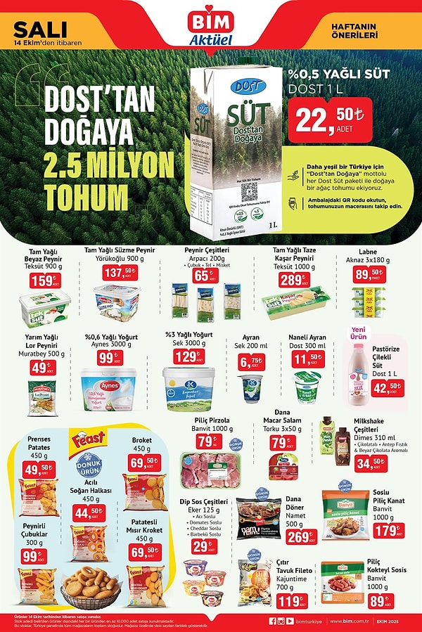 Dost %0,5 Yağlı Süt 1 Litre 22,50 TL