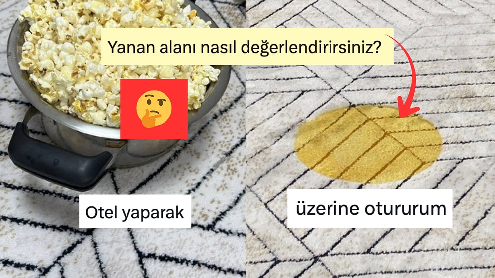 Halının Yanan Kısmına Buldukları Çözümlerle Zekasına Hayran Bırakan Kişiler