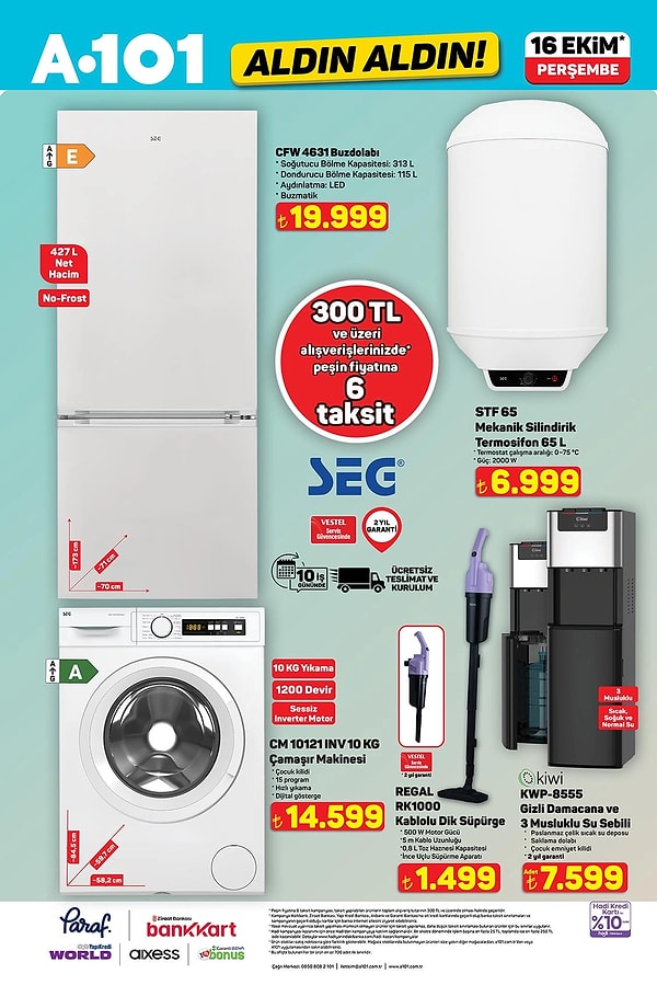 SEG Mekanik Silindirik Termosifon 65 L 6.999 TL