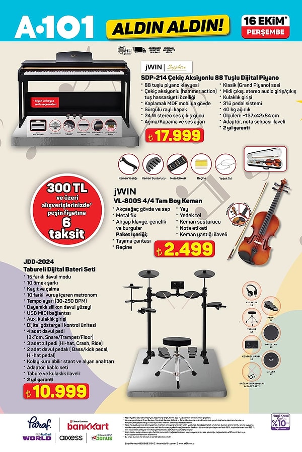 Jwin SDP-214 Çekiç Aksiyonlu 88 Tuşlu Dijital Piyano 17.999 TL