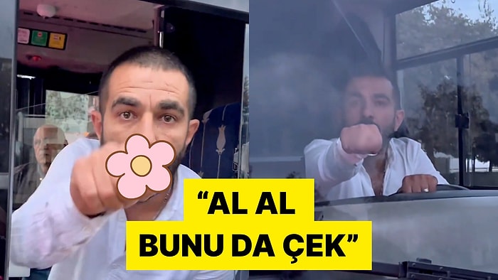 İstanbul'da Bir Otobüs Şoförü Otomobile Arkadan Çarpıp Sürücüye El Hareketi Çekti