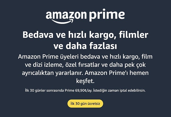 Amazon Prime Abonelik Ücreti Ne Kadar?