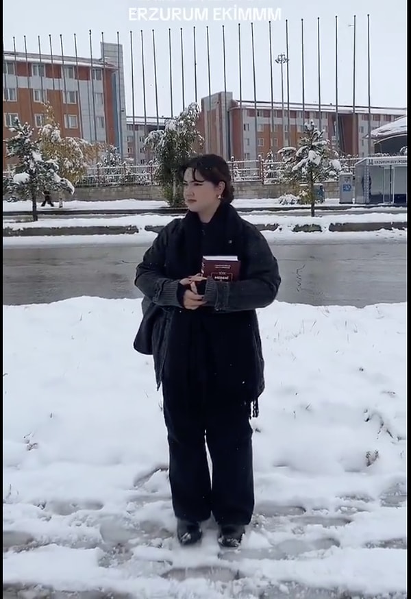 Erzurum'da yoğun kar yağışı görülüyor.