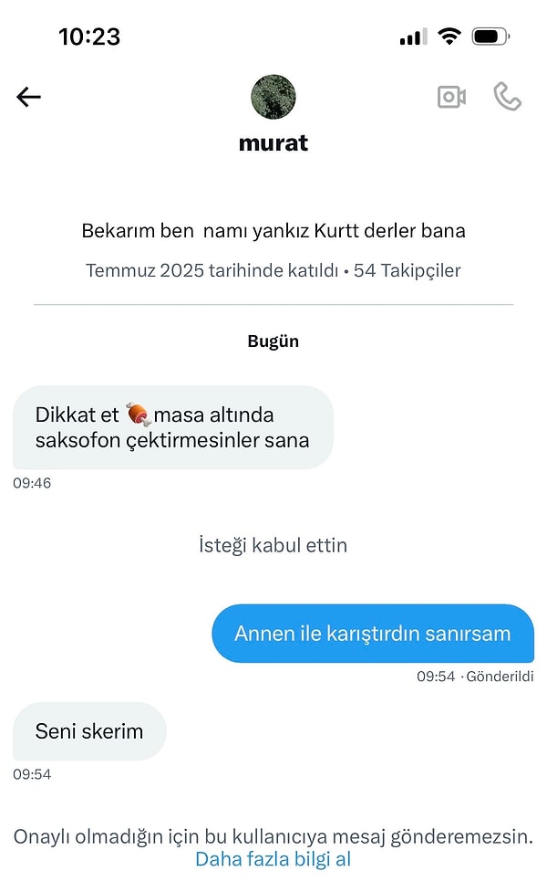 Ardından bir mesaj ifşa etti.