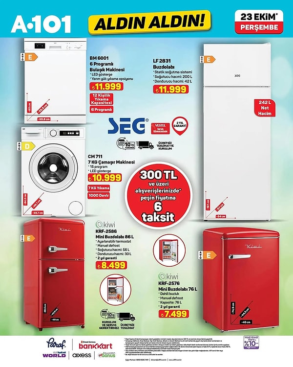 Kiwi Mini Buzdolabı 86 L 8.499 TL
