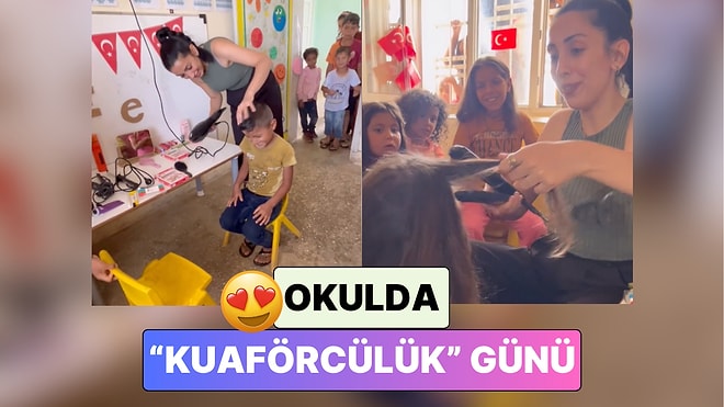 Bir Öğretmenin Öğrencileri İçin Düzenlediği "Kuaförcülük" Oyunu Kalplerinizi Isıtacak