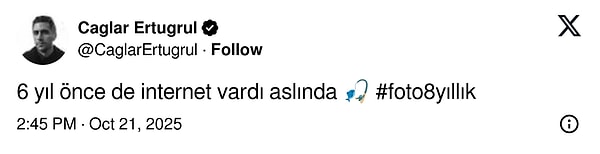 Çağlar Ertuğrul X hesabından fotoğrafın eski olduğunu söyledi.
