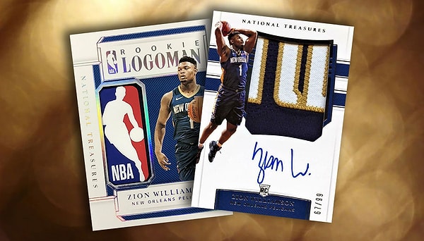 9. Zion Williamson 2019 Panini National Treasures Rookie Kartı