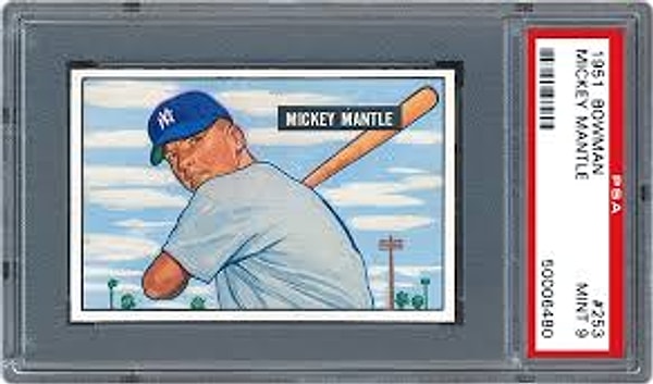 10. 1951 Bowman Mickey Mantle Kartı