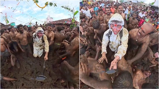A YouTuber Participated in a Festival in India Where They Threw Cow Dung at Each Other