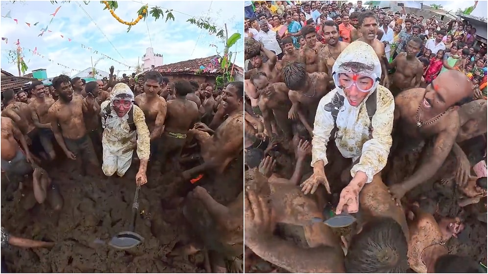 A YouTuber Participated in a Festival in India Where They Threw Cow Dung at Each Other