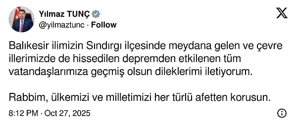 Adalet Bakanı Yılmaz Tunç da açıklamada bulundu: