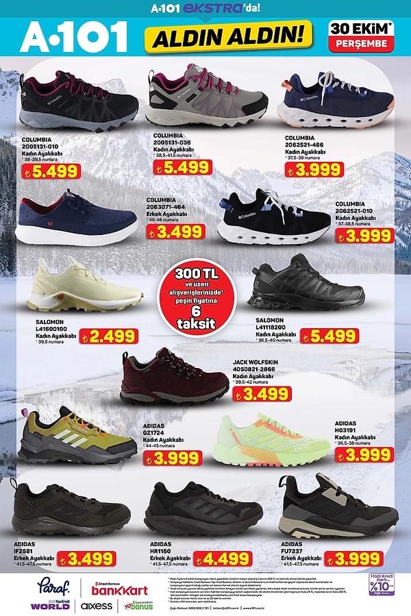 Columbia, Salomon ve Adidas Ayakkabı Çeşitleri