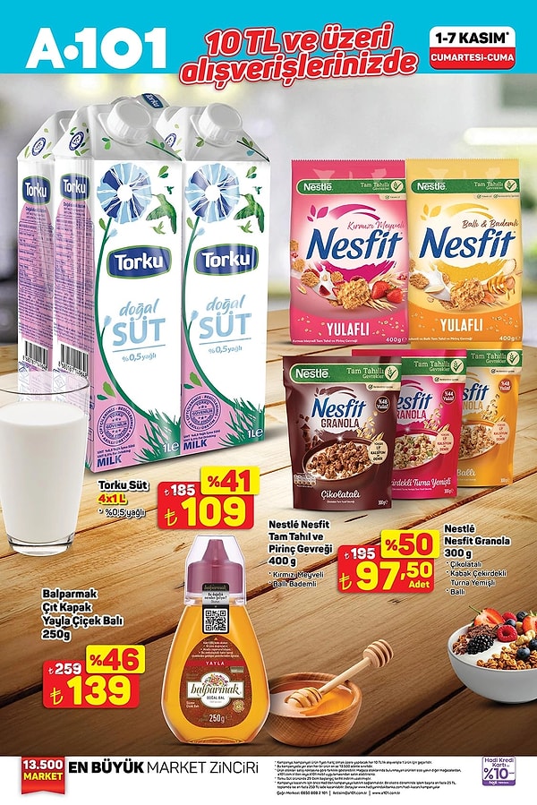 10 TL ve üzeri alışverişlerde;