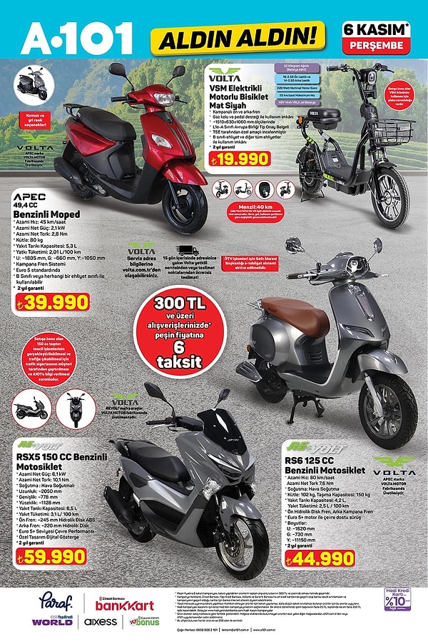 Volta Elektrikli Motorlu Bisiklet 19.990 TL