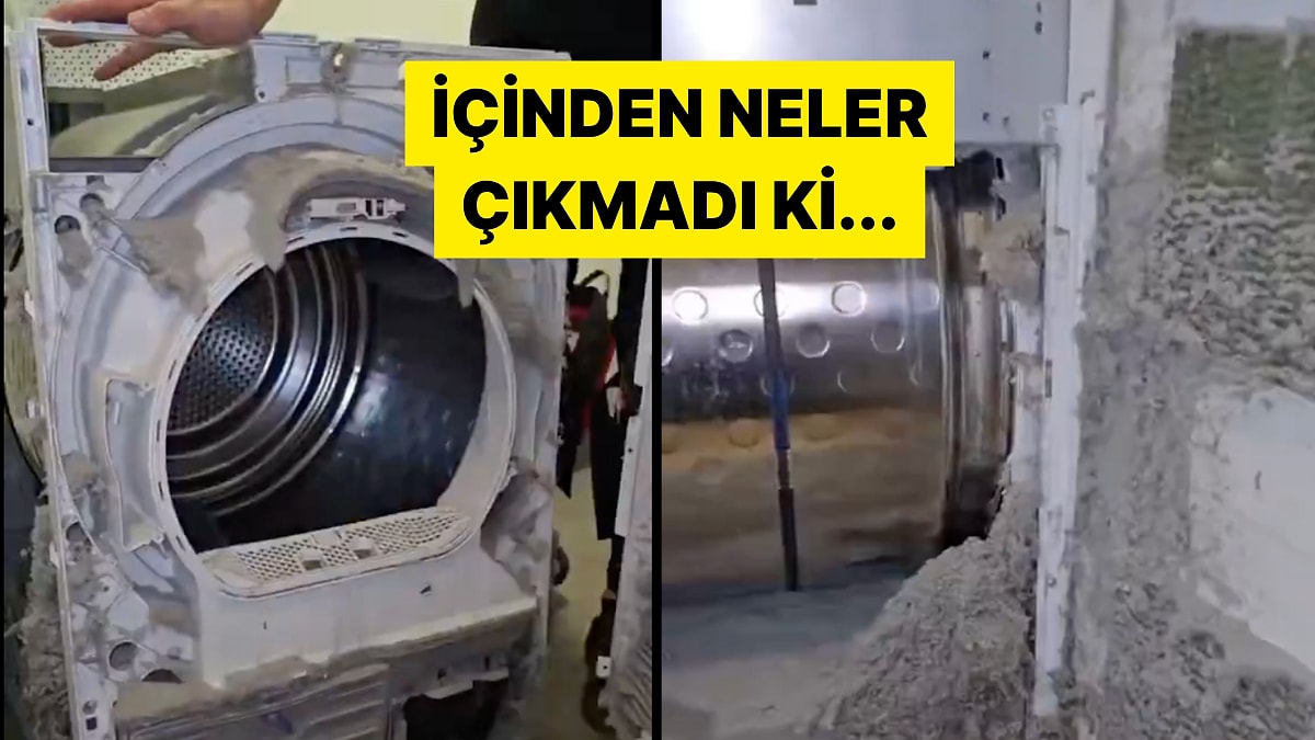 5 Yıl Boyunca Temizlenmeyen Kurutma Makinesinin İçinden Çıkanlar Şaşkınlık Yarattı