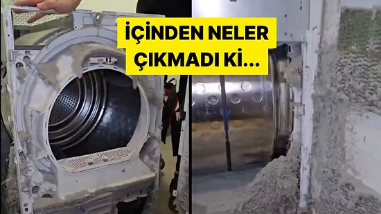 5 Yıl Boyunca Temizlenmeyen Kurutma Makinesinin İçinden Çıkanlar Şaşkınlık Yarattı