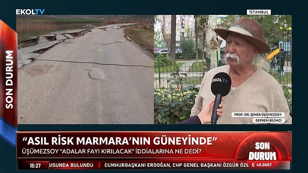 Şener Üşümezsoy, olası büyük İstanbul depremi senaryolarında “Adalar Fayı kırılacak” şeklindeki söylemlerin bilimsel temeli olmadığını da savundu.