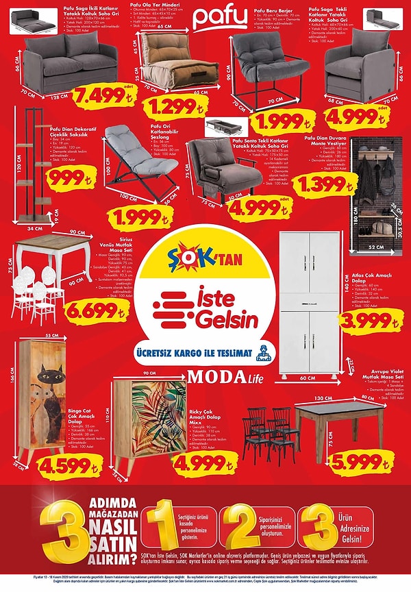 İkili Katlanır Yataklı Koltuk 7.499 TL