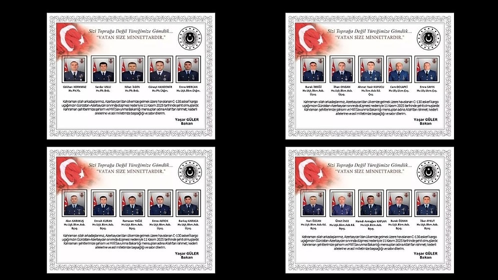 Şehit Olan 20 Askerin İsimleri Açıklandı: Türk Hava Kuvvetleri’ne Ait C-130 Kargo Uçağı Gürcistan'da Düştü!
