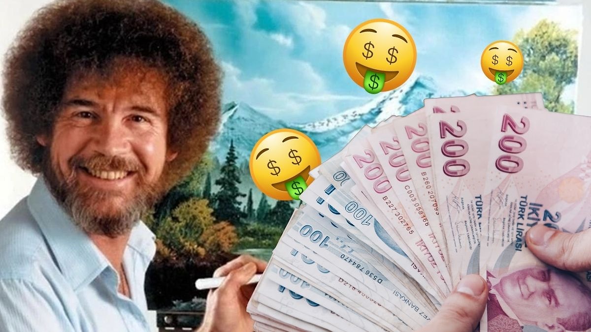 90’ların Efsanesi Ünlü Ressam Bob Ross’un Tabloları Rekor Fiyata Alıcı Buldu