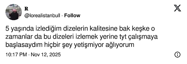 İzleyiciler de o yılki dizilere olan özlemini dile getirmekten kaçınmadılar: