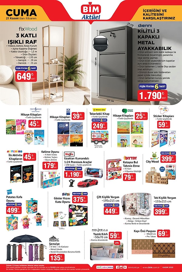 3 Katlı Işıklı Raf 649 TL