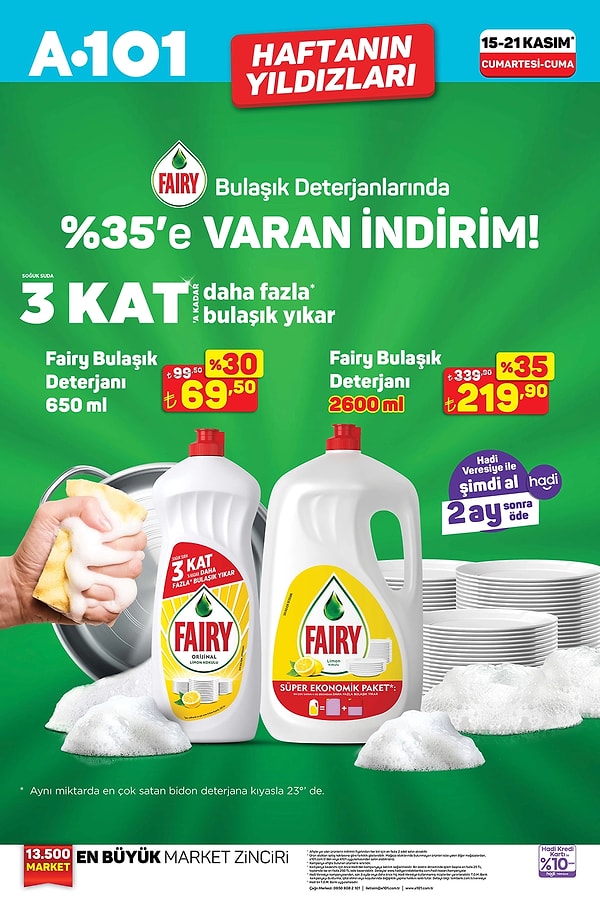 Fairy Bulaşık Deterjanlarında %35'e Varan İndirim!