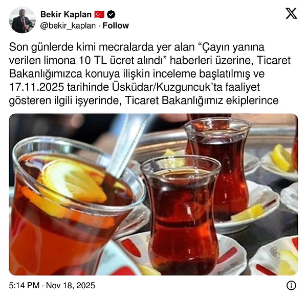 Ticaret Bakanlığı’ndan işletmede inceleme yaptı.