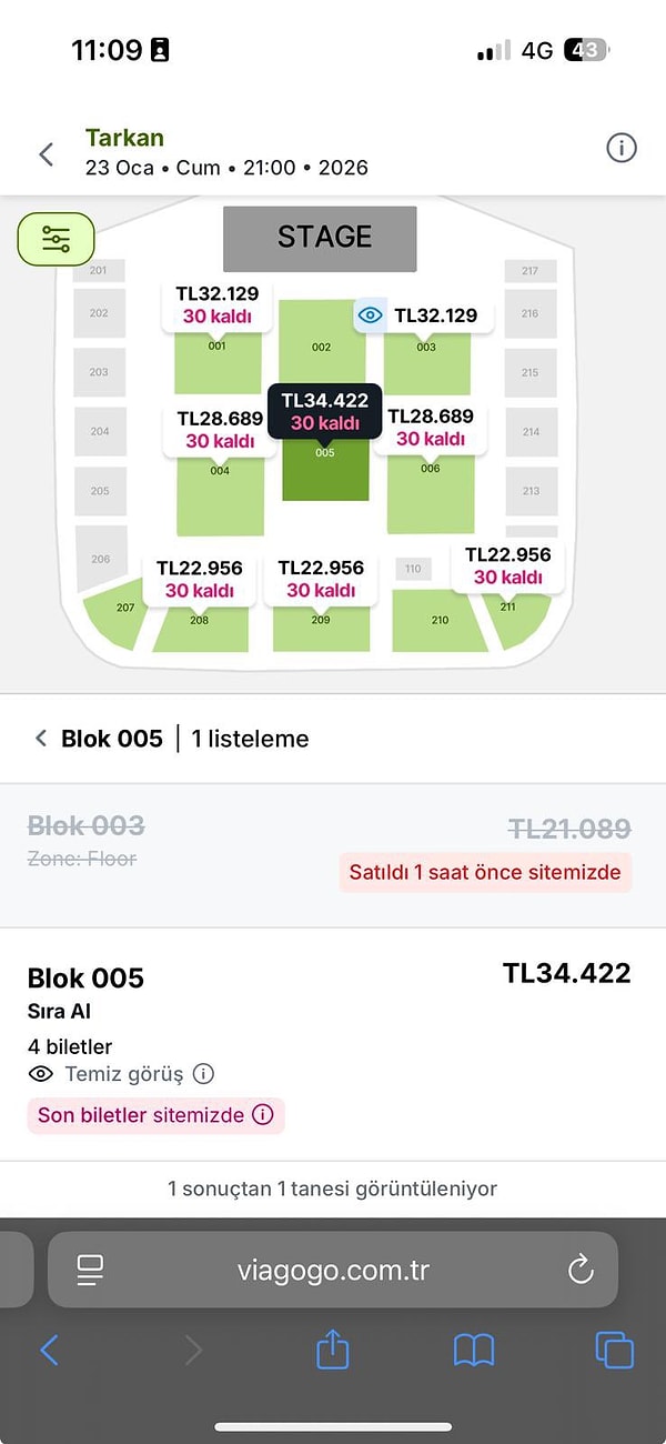 Diğer etkinliklerin aksine ekonomik biletlerle pahalı biletlerin bitmesi de yakın zamanlarda oldu.