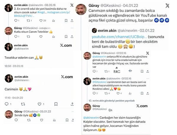 Asena'nın babası Güray Keskinci'yle arasında “son 3 yıldır” sevgi ve saygıya dayalı bir birliktelik bulunduğuyla ilgili avukatı aracılığıyla açıklamada bulunan Evrim Akın bu sefer gündeme geçmişteki mesajlarıyla geldi.