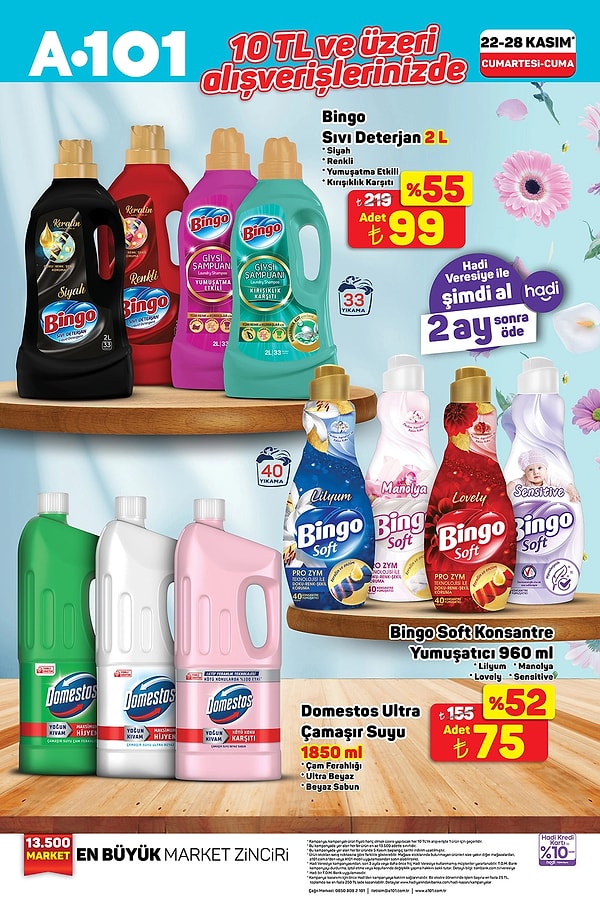 10 TL ve üzeri alışverişlerde;