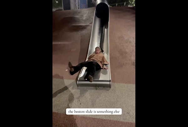 Çocuklar için tasarlanmış olan kaydırak yetişkinlere uygun değil.