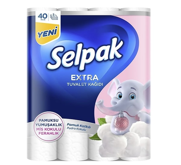 Selpak Extra 40'lı Pamuklu Pudra Kokulu Tuvalet Kağıdı