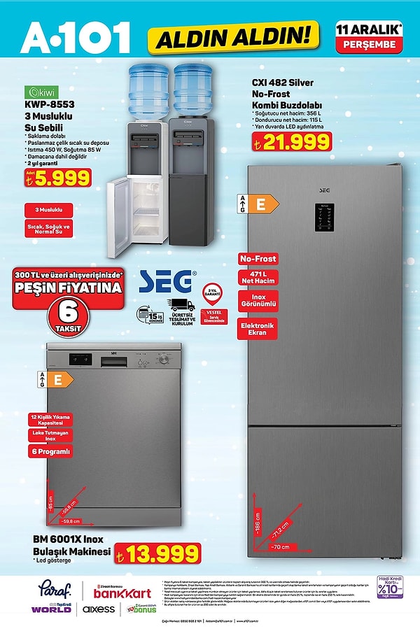 Kiwi 3 Musluklu Su Sebili 5.999 TL