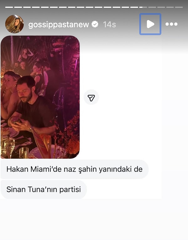 Hakan Sabancı'nın adı ayrılık sonrası farklı isimlerle anılmaya devam ederken geçtiğimiz gece, @gossippasta'nın paylaşımına göre, Hakan Sabancı'nın Naz Şahin'le birlikte olduğu ortaya çıktı.
