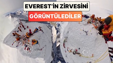 Everest'in Tepesine Tırmanmayı Başaran Dağcılar Dağın Zirvesini Görüntüledi