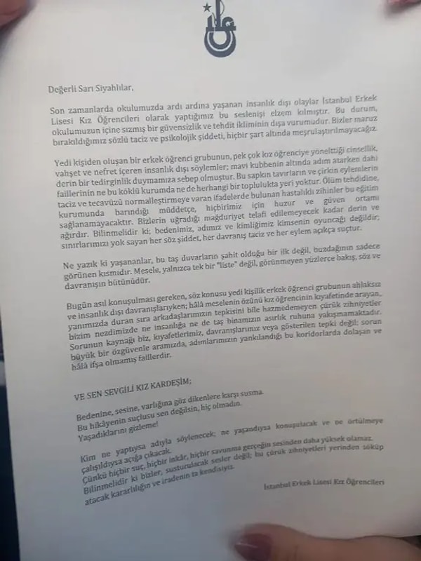 Yaşananlarla ilgili kız öğrencilerden açıklama geldi.