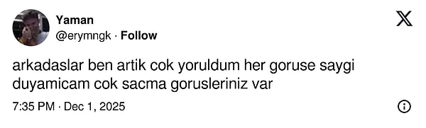 Saygı işi de bir yere kadar.