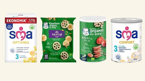 SMA ürünlerinde avantajlı bir kampanya var; devam sütlerinden püre çeşitlerine kadar birçok üründe 1.000 TL alışverişe 150 TL indirim.