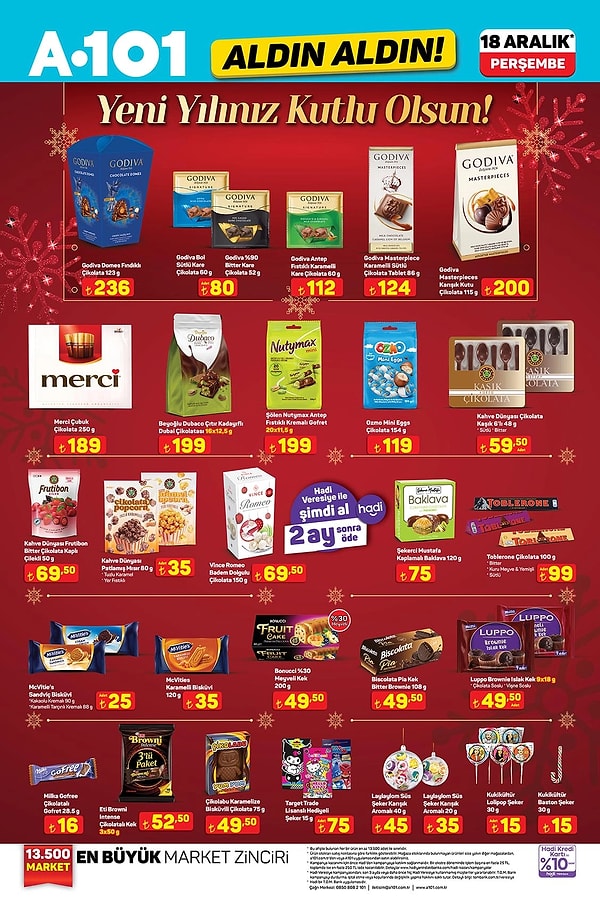 Yeni Yıl Çikolata Çeşitleri