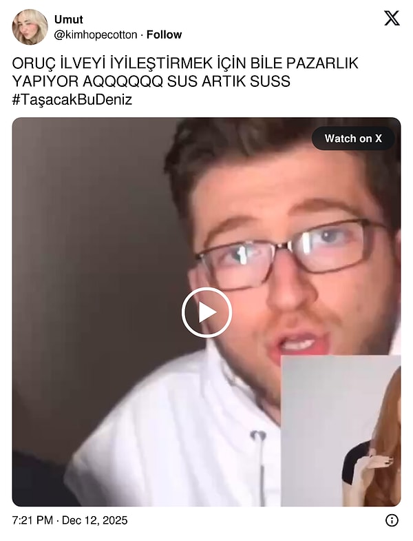 Oruç… bi’ süre görüşmeyelim…