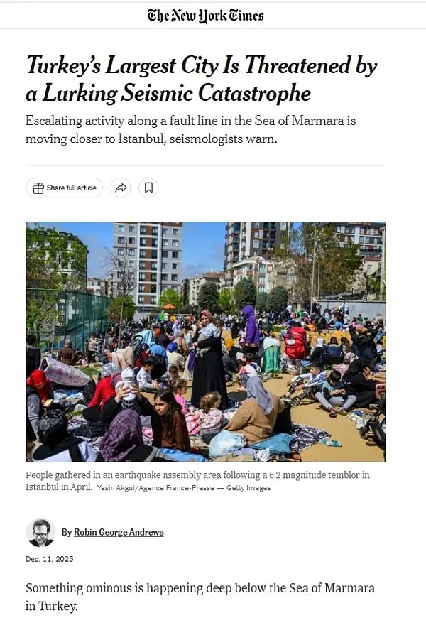 Almanya merkezli olarak yapılan İstanbul deprem tehlikesi araştırmasının sonuçları, hakemli bir bilim dergisinde yayımlanmıştı.