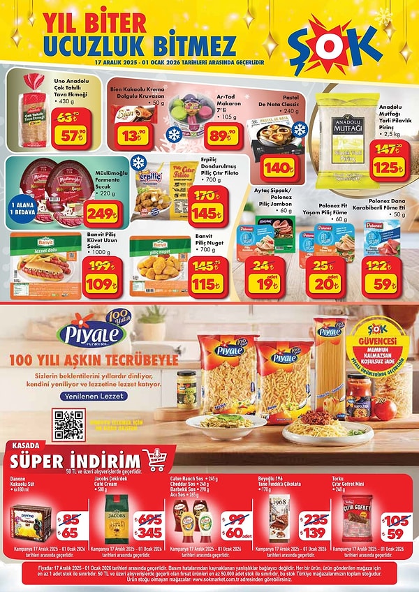 50 TL ve Üzeri Alışverişlerde;