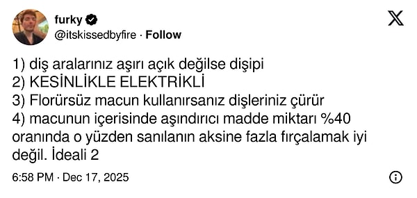 Diş doktorlarından gelen tavsiyeler ise şu yönde;